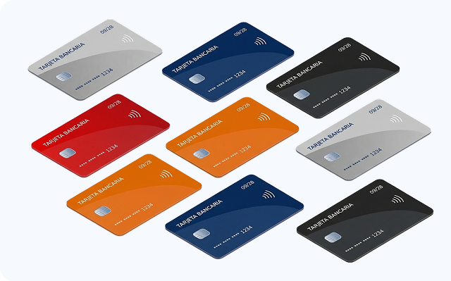 Múltiples tarjetas bancarias conectadas